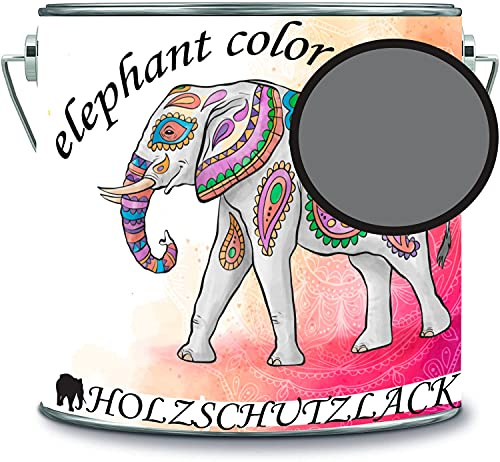 Holzschutzlack Holzlack Holzlasur wetterbeständiger Langzeitschutz Wetterschutzfarbe Holzschutzfarbe RAL 7005 Mausgrau // elephant color