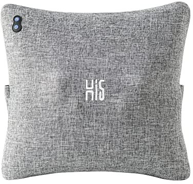 Hi5 Bravo Plus Shiatsu-Massagekissen mit Wärmefunktion Abschaltautomatik Waschbarer Bezug für Schultern Nacken Rücken und Beine-Grau