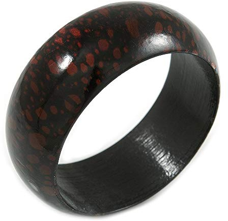 Avalaya Mörkbrunsvart träarmband - medium - upp till 18 cm L, trä