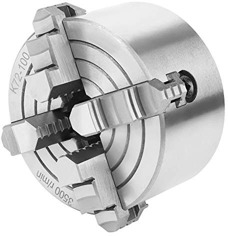 SANOU K72 100 4-Backenfutter, 4-Zoll-4-Backenfutter-Metalldrehmaschine Unabhängige Reversible Metalldrehmaschine Zubehör für Drehmaschinen Durchmesser mit Schraubenschlüssel