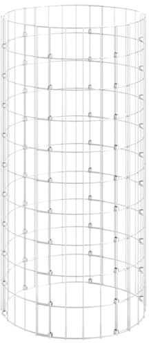 Bussandri Exclusive - Gabionen-Säule Rund Verzinkter Stahl Ø50x100 cm
