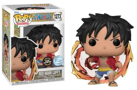 Funko Pop Chase Figura GITD de Luffy (Halc n Rojo) de una pieza (exclusivo de anime AAA)