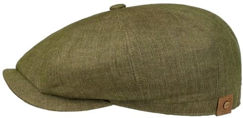 Stetson Hatteras Schirmmütze Ballonmütze 100% Leinen UV-Schutz 40+ Damen Herren Frühling Sommer dunkelgrün 58 cm