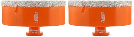 BGTEC Diamond Core Drill Bit 110mm - 2pcs M14 Diamond Hole Saw for Tile Porcelain Stoneware Ceramic Marble Granite Drilling,Suitable For Angle Grinders