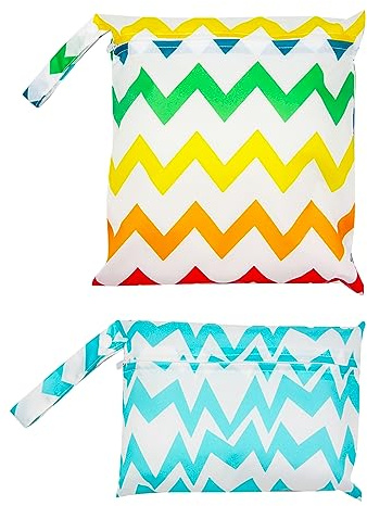RTRTGS 2 PCS Bolsa Pañales Impermeable Reutilizable Lavable Bolsa Organizador de Maquillaje, Bolsa de Pañales, Viajes, Playa, Piscina