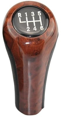 Pomello cambio manuale a 6 marce in radica di legno compatibile con BMW X1 X3 X5 1 3 5 6 Series Copricambio (Color : 6 Speed)