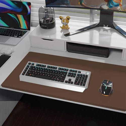 Benutzerdefinierte Größe Schreibtischmatte, Mousepad, Schreibtischauflage, Schreiben Mattes, Leder Schreibtischschutz, Tastaturpad mit Kantenschutz für Büro-oder Heimbereich(90 * 50cm)