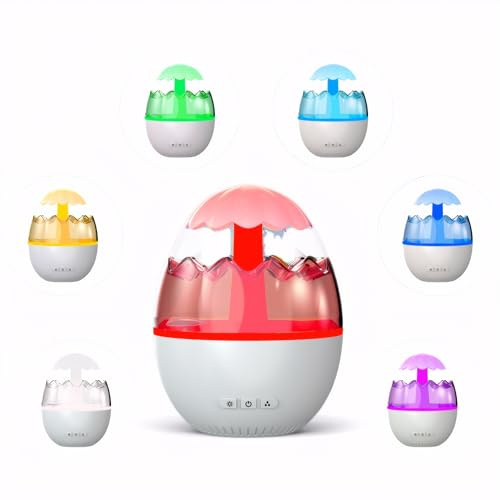 Rain Cloud Humidifier Diffuser Water Drip Humidifier with Remote Waterfall Lamp Mushroom Humidifier Rain Sounds White Noise Humidifier Air Humidifiers for Bedroom Desk