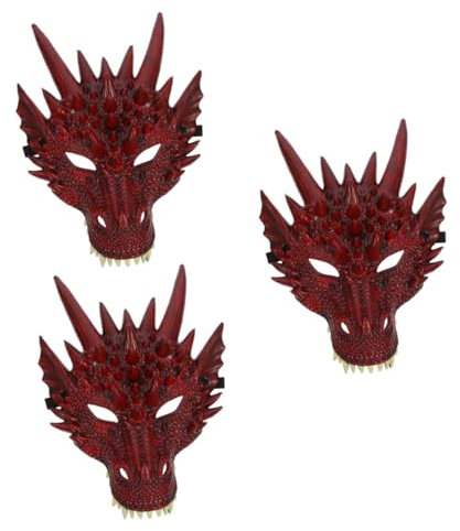 Abaodam 3stücke Drachenmaske Cosplay Für Erwachsene Leichte Atmungsaktive Und Bequeme - Für Faschingspartys Und Halloween-dekoration Einzigartiges Design