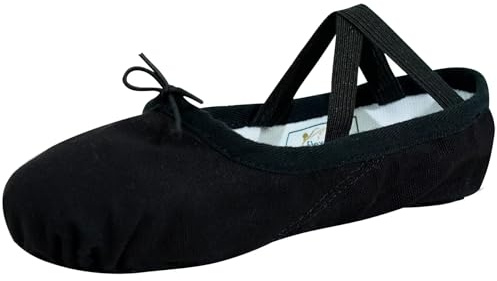 flexdans Ballettschuhe, Ballettschläppchen aus Doppelschicht Canvas, Tanzschuhe Geteilte Ledersohle Ballett Schuh für Kinder und Erwachsene