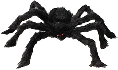 XLDZ Decoración de Halloween: araña de 36 pulgadas con red triangular para fiestas espeluznantes