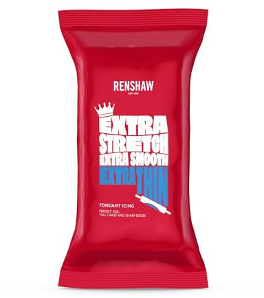 Renshaw - Extra Fondant Blue 1kg, Pâte à Sucre Extra Élastique Goût Vanille, Bleu, 1 kg