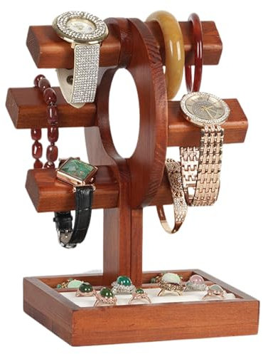 Wooden Watch Holder, Armband-Stand, Holzschmuck-Organizer, Desktop-Ring, Armband-Halter, Schmuckständer, Holzring, Schmuckorganizer