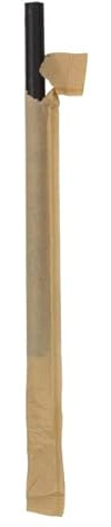 Monouso | 100 Pajitas Rectas de Papel Enfundadas, Color Negro, 14cm, Ø8mm, Biodegradable, Reciclable, Desechable, Ideal para granizados, Smoothies, Cañitas de cartón.