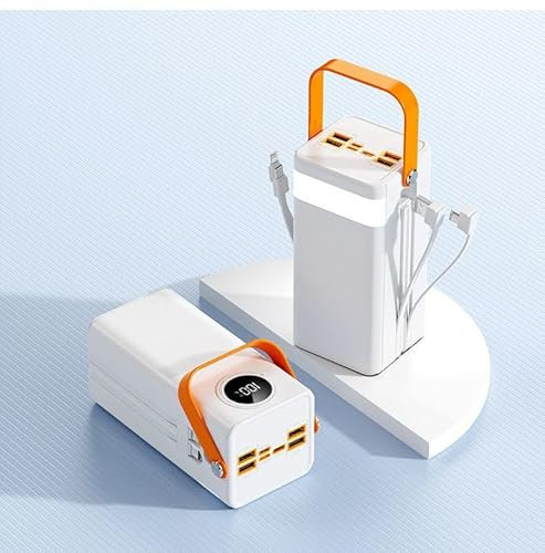 TYYCKJ Power Bank a Ricarica Rapida, Power Bank/Power Bank USB C/Power Bank/Power Bank di Grande capacità, Nero/Bianco, 50000 mAh
