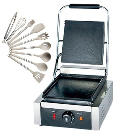 Sandwichera Eléctrica De Relleno Profundo, Tostadora De Sándwich Comercial Y Parrilla De Placa Con Juego De Utensilios De Cocina De 9 Piezas, Prensa De Sándwich De Acero Inoxidable,1800W