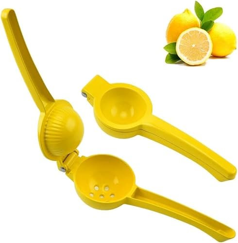 Exprimidor de limones – Exprimidor de limas de metal – Exprimidor manual de cítricos con mango – Exprimidor de naranjas exprimidor de limones exprimidor manual (amarillo)