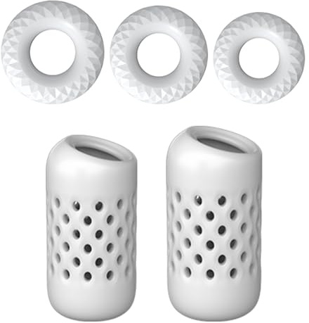 BDSMAGE - Juego de 5 anillos para el pene, anillo para el glande para retención del prepucio, anillo para el pene, ayuda para la erección masculina, juguete sexual erótico con funda para el pene