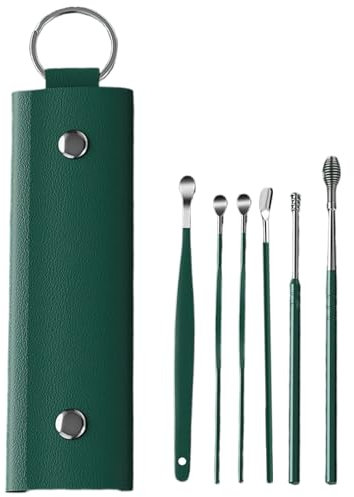 Ear Wax Removal - Ear Spoon Ear Wax Cleaner | 5x Earwax Remover Tool | Reusable Ear Wax Remover Set With Storage Tube, Portable Stainless Steel Ear Cleaner Curette Kit For Adults And Women