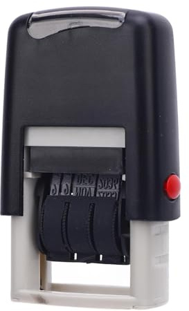 Walfront Datumstämpel Self Inking Datum Stamper ABS LITEN CUSTOM DATE Stämpel Klara Avtryck 25x2,8mm för Utskrift Av Engelska Datumnummer (BLACK)