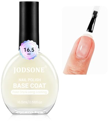 JODSONE Base Coat Nail Polish Quick Dry,Long Lasting Clear Basic Nail Polish Air Dry Fast,High-Glossy Shiny No U V Light Needed for Women Salon DIY Nail Art