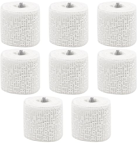 Esxiaze 8 rollos de venda de yeso para manualidades, 5 cm x 2,7 m, rollos de yeso de secado rápido, vendaje de yeso, vendaje de yeso, impresión para maquetas, proyectos de arte, manualidades, panza de