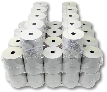 10 Rouleaux papier AUTOCOPIANT 2 PLIS blanc + jaune 76 x 70 x 12 bobine pour caisse enregistreuse bobine papier carboné 2 feuillets feuille original blanc cb + feuille copie jaune cf