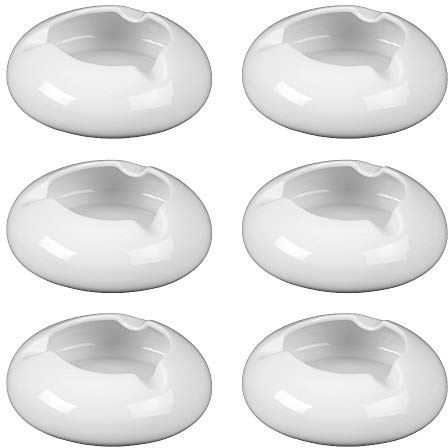 Holst Porzellan Aschenbecher Vorteilspack 6er Set Windaschenbecher 13 cm, Porzellan, weiß, 13x13x4.5 cm | 6er Set 3x13x4.5 cm