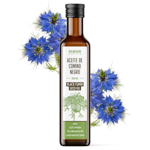 Schwarzkümmelöl Monte Nativo (500ml) – Schwarzkümmelöl ungefiltert | Kaltgepresst Nigella Sativa Schwarzkümmel Öl - Kümmelöl mit milder Geschmack - Rein und Naturbelassen – Black Seed Oil