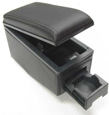 Armlehne Armlehne Mittelkonsole Große Aufbewahrungsbox Auto Van Bus Schwarz Organizer Leder Getränkehalter