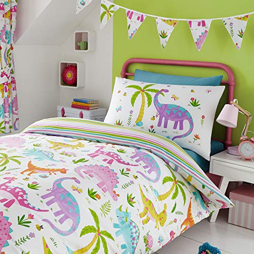 Festone con bandierine triangolari - tema parco dei dinosauri - double face - bianco - 3,1 m