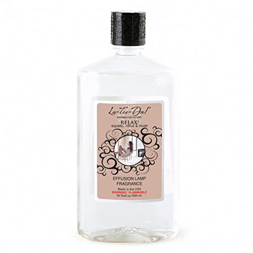 La-Tee-Da Effusion Lamp Fragrance - Relax! - 32 Ounce - (Aquatic Citrus & Musk Scent),
