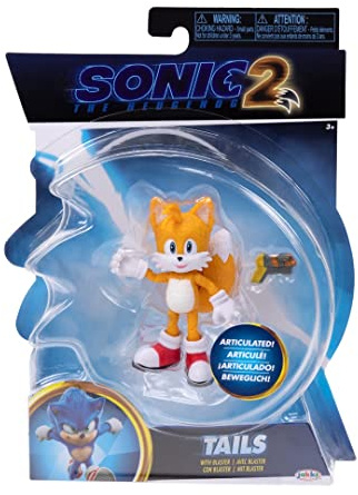 Sonic the Hedgehog 2 The Movie Action figure articolato, da 10 cm, da collezione (Tails)