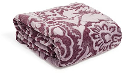 Vera Bradley Women's Fleece Plush Throw Blanket, Java Mulled Wine Tonal, One Size