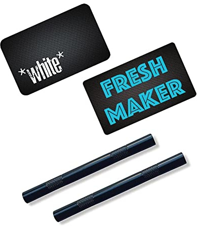 M&M Smartek 2 tubi in alluminio e carte di credito in effetto carbonio (variante selezionabile), carte Snuff Snorter Sniffer Snuffer FLEX BALLEREI FRESH (V 3.0)