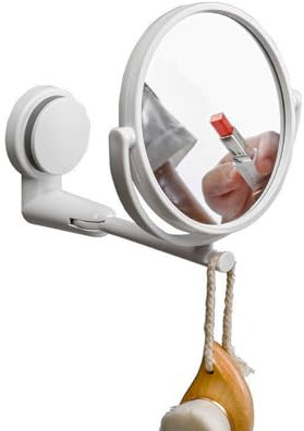 Espejo Maquillaje De Pared De BañO con CosméTico De Doble Cara 360 Giratorio, con Ventosa InstalacióN FáCil Espejo De BañO Giratorio Plegable De Doble Cara