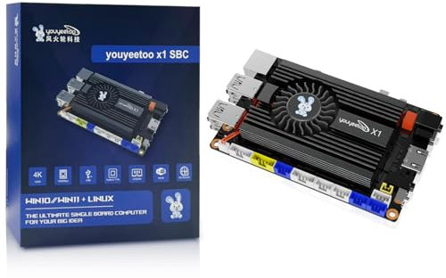 youyeetoo X1 - N5105 x86 Windows Single Board Computer - Dual 4K Media Server - Dual M.2 Slots, Supports 2280 NVMe mSATA SSD/WiFi 6 Module - PCIE 3.0-NFC-GPIO/I2C (8GB RAM + 128GB eMMC)