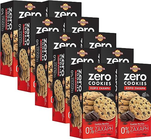 Cookies Doppelkekse Vanille-Kekse mit dunklen Schokostückchen ohne Zucker 1700g aus Griechenland