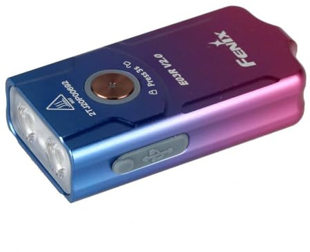 FENIX E03R V2.0 Nebula Special Edition, wiederaufladbare leichte Schlüsselanhänger-Taschenlampe, 500 Lumen, 90 m, 30 Stunden max., Rotlichtmodus, USB-C-Ladung, IP66