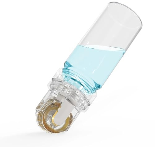 Hydra Needle 64 Derma Stamp Microneedling Pin Longueur 0,25 mm Flacon Applicateur Sérum Réutilisable pour Soin de la Peau Anti-âge Stimulation de la Pousse des Cheveux Barbe