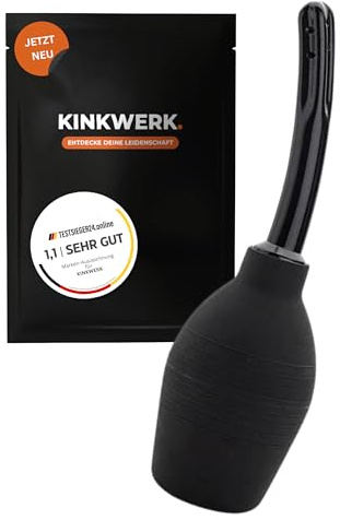 KINKWERK Intimdusche 310ml | Analdusche & Vaginaldusche aus autfreundlichem Silikon | auch für Anfänger geeignet | 310 ml Schwarz…