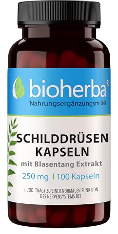 Jod aus Kelp (Blasentang) – 100 Kapseln mit Blasentang Extrakt 250 mg - natürlicher Jodquelle von BIOHERBA PZN 17189622