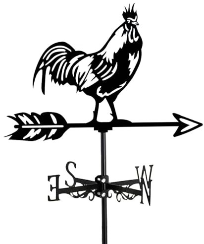 Gralara Banderuola segnavento Gallo Ornamento Gallo Larghezza 32 cm banderuola Animale indicatore di direzione del per Recinzione Cortile Cortile