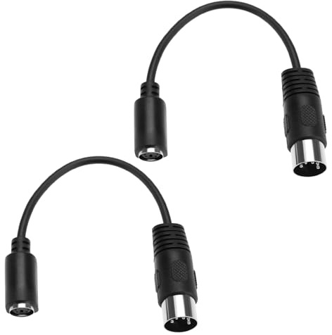 Be In Your Mind 2 Pezzi Convertitore da Tastiera Nero A AT Convertitore Tastiera da 5 Pin DIN Maschio A 6 Pin Mini DIN Femmina PS/2 per Computer Convertitore Tastiera Mouse PC