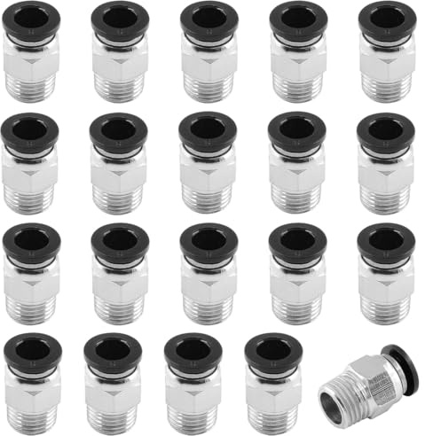 VYZUTR PC4-M10 Male Straight Pneumatic PTFE Tube Push In Quick Fitting Connector for E3D V6 Long Distance Extruder 3D Printers-20pcs