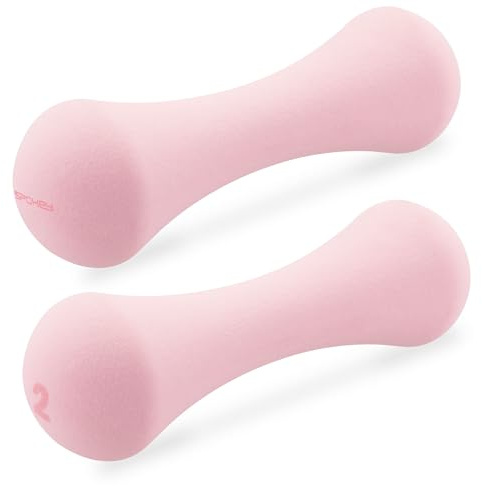 Spokey BONE Kurzhantel-Set 2-teilig mit Neopren ummantelt | verschiedene Gewichtsabstufungen von 0,5 kg, 1 kg, 2 kg | Fitnesshanteln mit einem Kern aus Gusseisen (2, Kilogramm)