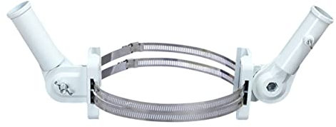 HANABASS 2stücke Fahnenmasthalterung Aus Aluminiumlegierung Für Flaggenmasten Masthalter Mit Stahlbändern Geeignet Für Veranda Balkon Garten