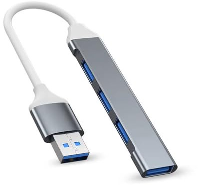 USB Hub 3.0 | 4-Port Ultra Slim Data Hub Splitter Extension | Dock Adapter for Keyboard Mouse Flash Drive Printer | Multi Cable Lead Switch