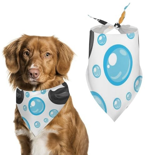 Hund Bandanas Niedliche Enten-Seifenblasen-Muster Hundeschal Latztuch Für Haustiere Large: 70 * 30 cm