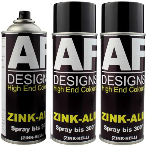 Zink Alu Spray Korrosionsschutz hell Grundierung bis 300° Zinkspray 1er, 3er oder 6er Pack (6)